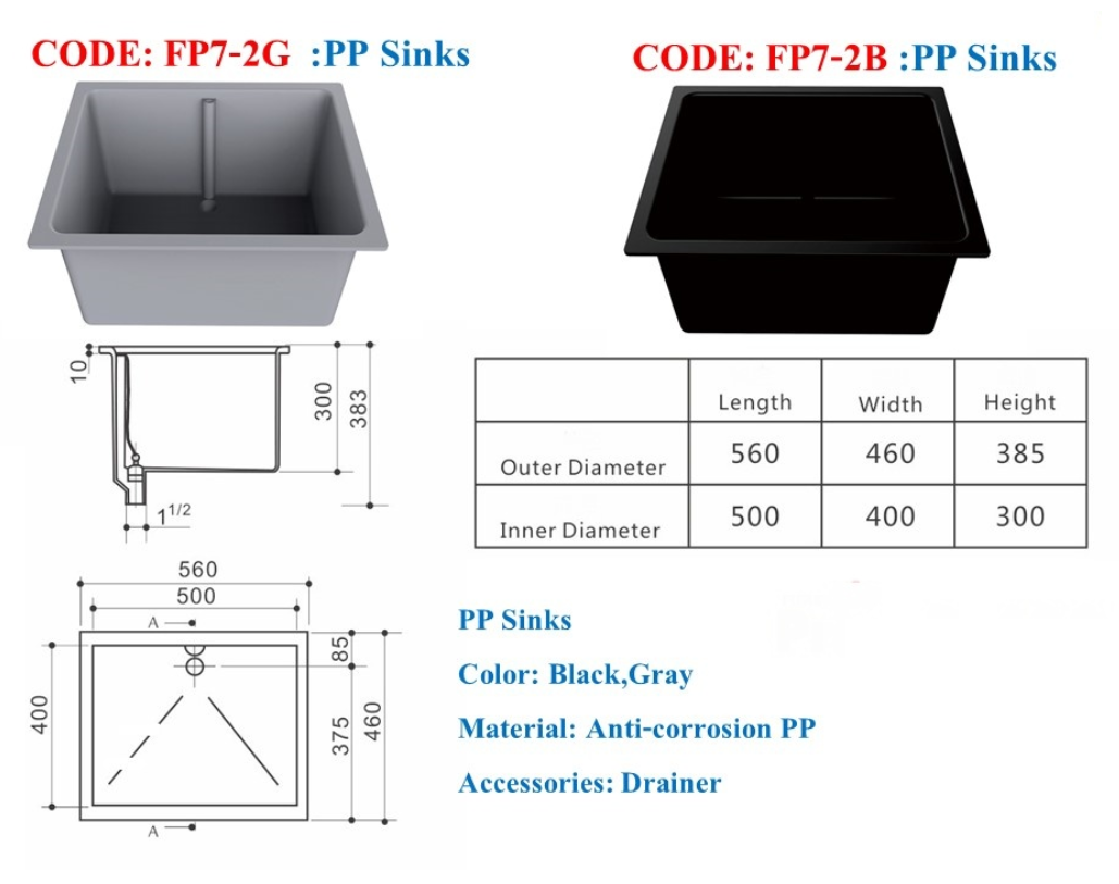 PP sink for lab furniture