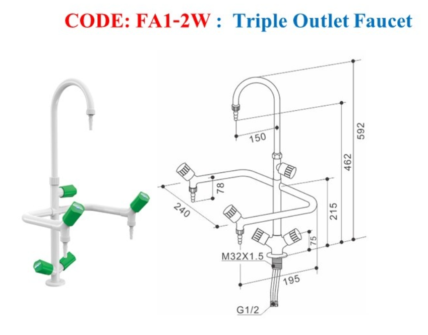 triple outlet faucet